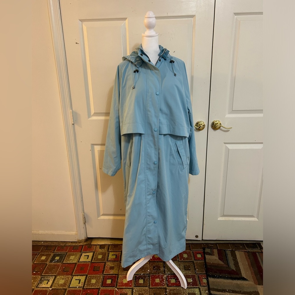 LL Bean light blue trench coat, XLP